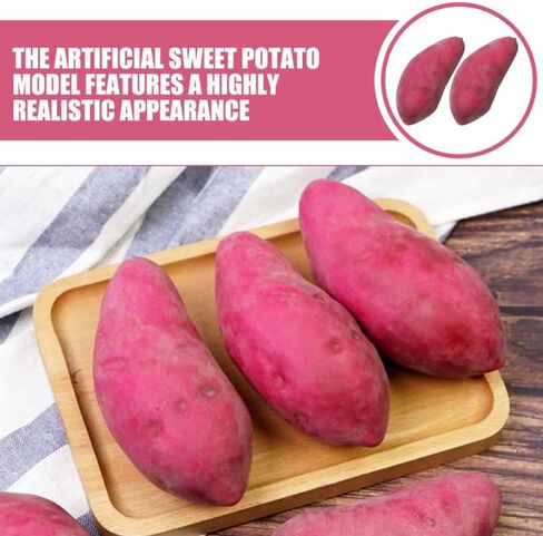 8pcs Lifelike Artificial Sweet Potatoes Realistic Fake Sweet Potato Models for Photography Props and Window Displays for Home Decor and Commercial Use in Saudi Arabia