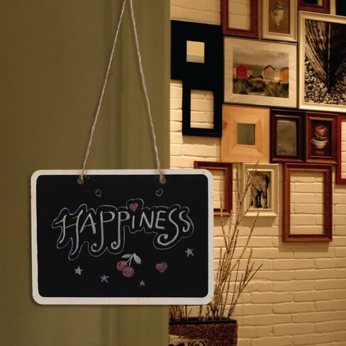 Garneck 4 Pack Hanging Chalkboard Signs: Double Sided Wooden Small Blackboard with String Erasable Message Board for Wedding Party Home Store Office Decor in Saudi Arabia