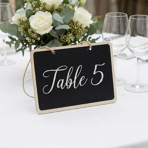 Garneck 4 Pack Hanging Chalkboard Signs: Double Sided Wooden Small Blackboard with String Erasable Message Board for Wedding Party Home Store Office Decor in Saudi Arabia