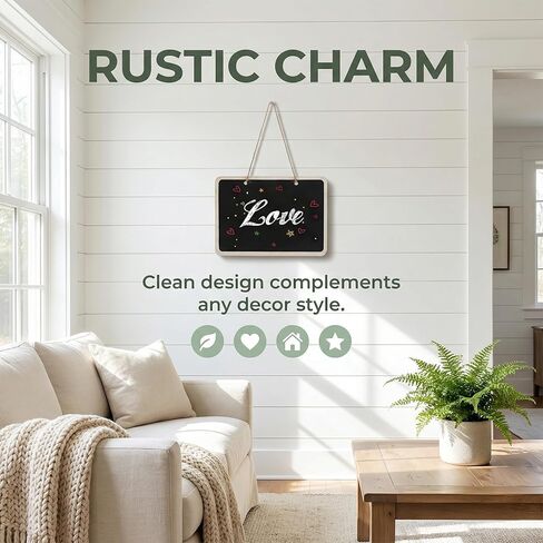 Garneck 4 Pack Hanging Chalkboard Signs: Double Sided Wooden Small Blackboard with String Erasable Message Board for Wedding Party Home Store Office Decor in Saudi Arabia