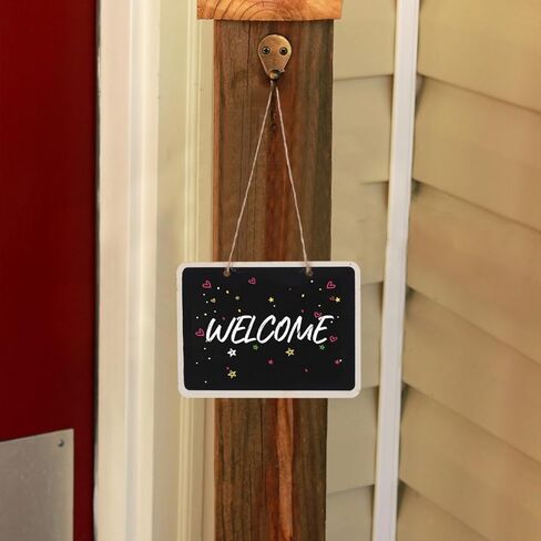 Garneck 4 Pack Hanging Chalkboard Signs: Double Sided Wooden Small Blackboard with String Erasable Message Board for Wedding Party Home Store Office Decor in Saudi Arabia