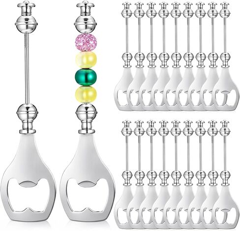 20 عبوة من فتاحة البيرة القابلة للخرز، فتاحة زجاجات خرزية قابلة لإعادة الاستخدام للحرف اليدوية في حفلات الخريف وحفلات الصيف وأعياد الميلاد وعيد الميلاد in Kuwait