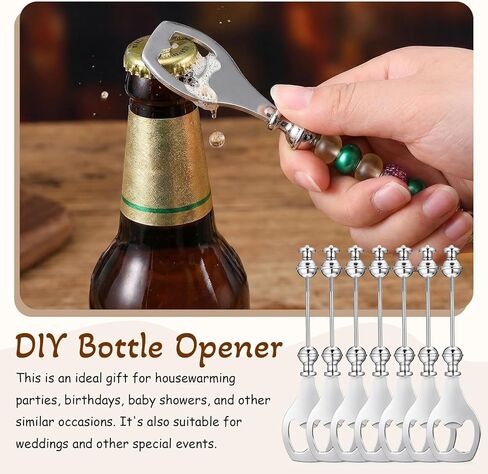 20 عبوة من فتاحة البيرة القابلة للخرز، فتاحة زجاجات خرزية قابلة لإعادة الاستخدام للحرف اليدوية في حفلات الخريف وحفلات الصيف وأعياد الميلاد وعيد الميلاد in Kuwait