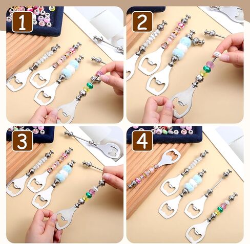 20 عبوة من فتاحة البيرة القابلة للخرز، فتاحة زجاجات خرزية قابلة لإعادة الاستخدام للحرف اليدوية في حفلات الخريف وحفلات الصيف وأعياد الميلاد وعيد الميلاد in Kuwait