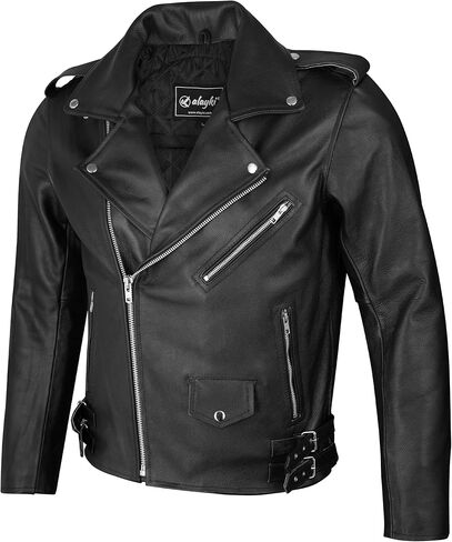 سترة دراجة نارية من الجلد الأسود الأصلي للرجال من Urban Toro، درع CE، مقاس قابل للتعديل وركوب الدراجات النارية متعدد الجيوب in Kuwait