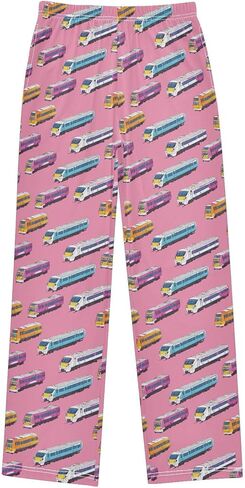 Pajama Pants - Teddy Bear Bow Pattern Soft PJ Bottoms for Sleepwear Size 6-14 in Saudi Arabia