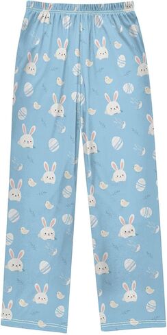 Pajama Pants - Teddy Bear Bow Pattern Soft PJ Bottoms for Sleepwear Size 6-14 in Saudi Arabia