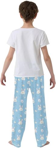 Pajama Pants - Teddy Bear Bow Pattern Soft PJ Bottoms for Sleepwear Size 6-14 in Saudi Arabia