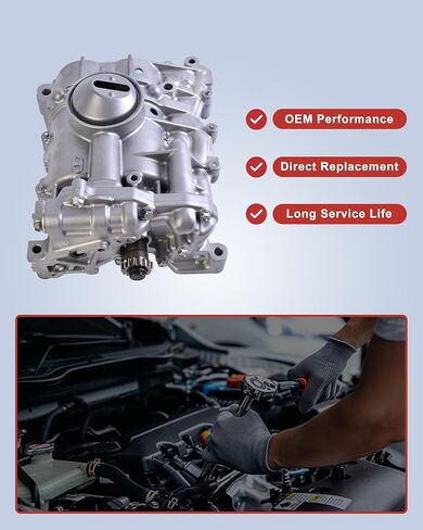 مضخة زيت المحرك 2.4 لتر L4 متوافقة مع Honda Accord 2008-12، Civic 2012-15، CR-V 2010-11، Crosstour 2012-15، Acura ILX 2013-15، TSX 2009-13، استبدال # 15110R40A01 15100R40A02 in Kuwait