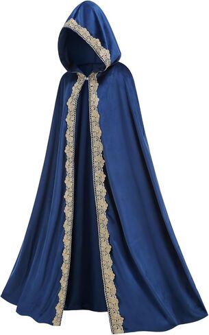 yolsun Medieval Hooded Cloak for Women, Renaissance Full Length Cape Halloween Wizard Cloak in Saudi Arabia