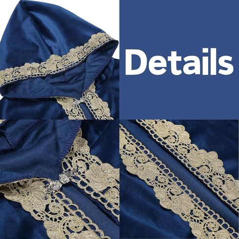 yolsun Medieval Hooded Cloak for Women, Renaissance Full Length Cape Halloween Wizard Cloak in Saudi Arabia
