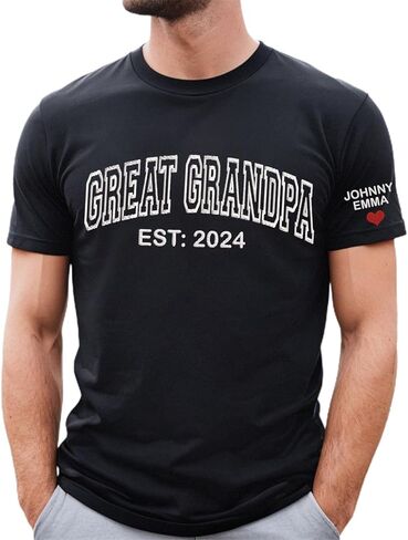 Love Signal Personalized Embroidered Dad Shirts - Custom Grandpa Gifts for Men, Papa Shirts with Kid's Name, Father Day Shirt in Saudi Arabia