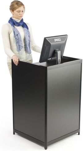 Black Laminate Cash Register Stand with Locking Drawer and Adjustable Shelf, 24 x 38 x 23-3/4-Inch, in Saudi Arabia