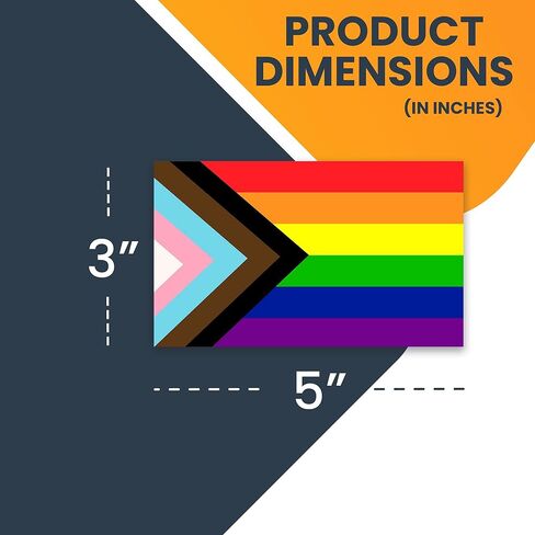 Magnet Me Up: ملصق مغناطيسي للسيارة Flag Progress Pride Gay Pride Rainbow Flag - 3x5 بوصة - مغناطيس سيارات شديد التحمل للسيارة والشاحنات وسيارات الدفع الرباعي - أظهر الدعم لمجتمع LGBTQ - أي سطح مغناطيسي in Kuwait