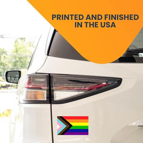 Magnet Me Up: ملصق مغناطيسي للسيارة Flag Progress Pride Gay Pride Rainbow Flag - 3x5 بوصة - مغناطيس سيارات شديد التحمل للسيارة والشاحنات وسيارات الدفع الرباعي - أظهر الدعم لمجتمع LGBTQ - أي سطح مغناطيسي in Kuwait
