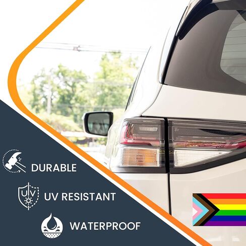 Magnet Me Up: ملصق مغناطيسي للسيارة Flag Progress Pride Gay Pride Rainbow Flag - 3x5 بوصة - مغناطيس سيارات شديد التحمل للسيارة والشاحنات وسيارات الدفع الرباعي - أظهر الدعم لمجتمع LGBTQ - أي سطح مغناطيسي in Kuwait