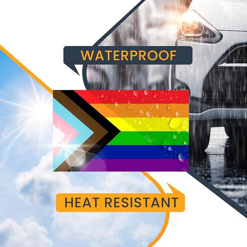 Magnet Me Up: ملصق مغناطيسي للسيارة Flag Progress Pride Gay Pride Rainbow Flag - 3x5 بوصة - مغناطيس سيارات شديد التحمل للسيارة والشاحنات وسيارات الدفع الرباعي - أظهر الدعم لمجتمع LGBTQ - أي سطح مغناطيسي in Kuwait