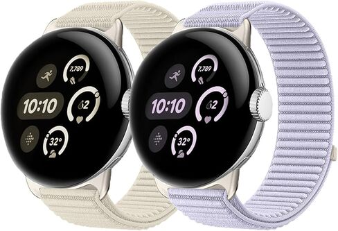 Nylon Loop Sport Bands Compatible with Google Pixel Watch 4/3/2/1 45mm 41mm Band, Upgraded All-Steel Connector, Soft Breathable Replacement Bands for Women Men in Saudi Arabia
