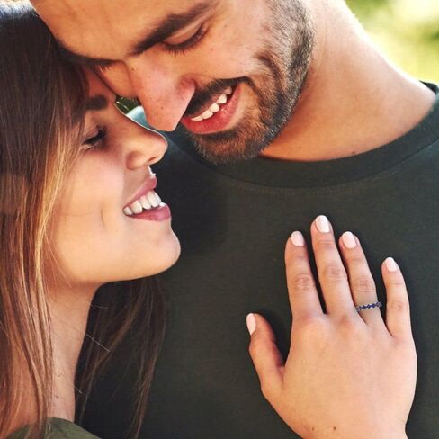 خاتم زفاف من الذهب الأصفر عيار 14 قيراط للنساء من كلارا بوتشي | التراص الكلاسيكي المريح | مجوهرات الخطوبة للعرائس | 1.53 TCW قطع دائري مقلد تنزانيت (3.5 مم) in Kuwait