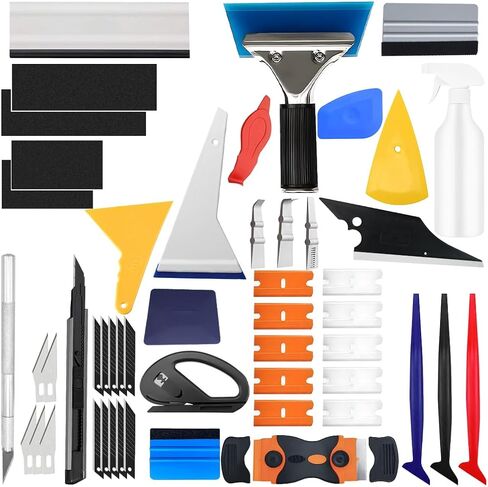 51PCS Car Window Tint Tools Kit, Vehicle Glass Protective Film Wrapping Set, Automotive Window Tinting Vinyl Wrap Installation Kit, Universal for Automobile RV Truck in Saudi Arabia