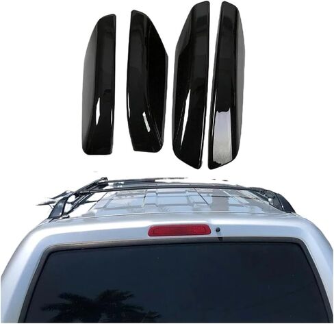 أسود 4 قطعة حامل سقفي بار السكك الحديدية نهاية غطاء شل غطاء متوافق لتويوتا ل 4 عداء N210 2003-2009 اكسسوارات السيارات (الفضة) in Kuwait