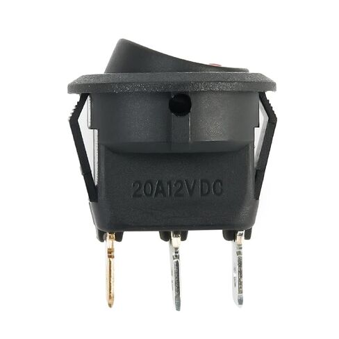 Round Rocker Switch with Red LED Indicator, 12V 20A, Fog Light Symbol, Black ABS Plastic, 23mm, for Car Van Truck in Saudi Arabia