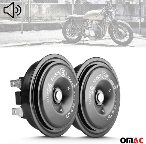 OMAC 12V Loud 55dB Bike Motorcycles Car Waterproof Horn Mini Black Disc in Saudi Arabia