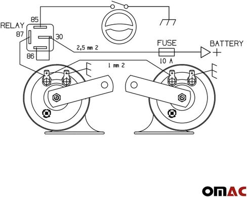 OMAC 12V Loud 55dB Bike Motorcycles Car Waterproof Horn Mini Black Disc in Saudi Arabia