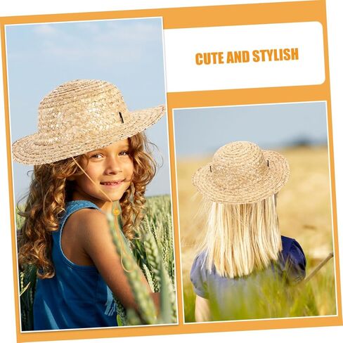 Kids Outdoor Straw Hat for Boys and Girls Summer Beach Sun Protection Hat for Toddler Travel and Outdoor Activities Khaki in Saudi Arabia