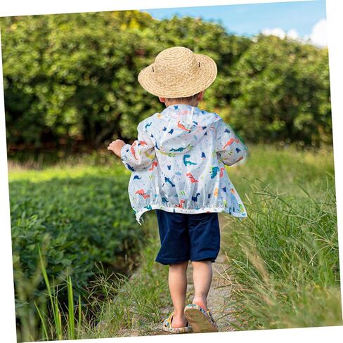 Kids Outdoor Straw Hat for Boys and Girls Summer Beach Sun Protection Hat for Toddler Travel and Outdoor Activities Khaki in Saudi Arabia