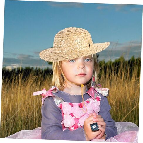 Kids Outdoor Straw Hat for Boys and Girls Summer Beach Sun Protection Hat for Toddler Travel and Outdoor Activities Khaki in Saudi Arabia