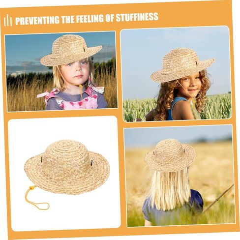 Kids Outdoor Straw Hat for Boys and Girls Summer Beach Sun Protection Hat for Toddler Travel and Outdoor Activities Khaki in Saudi Arabia