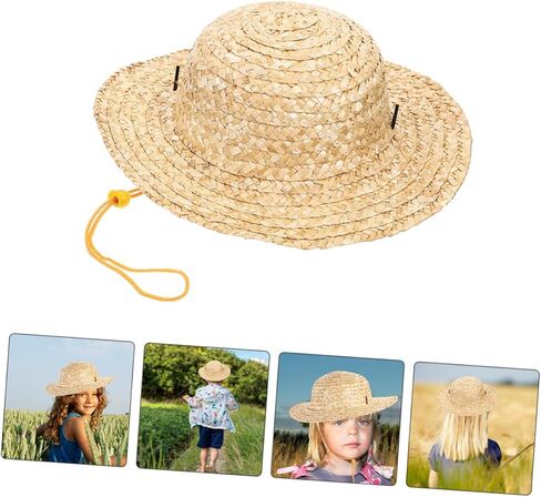 Kids Outdoor Straw Hat for Boys and Girls Summer Beach Sun Protection Hat for Toddler Travel and Outdoor Activities Khaki in Saudi Arabia