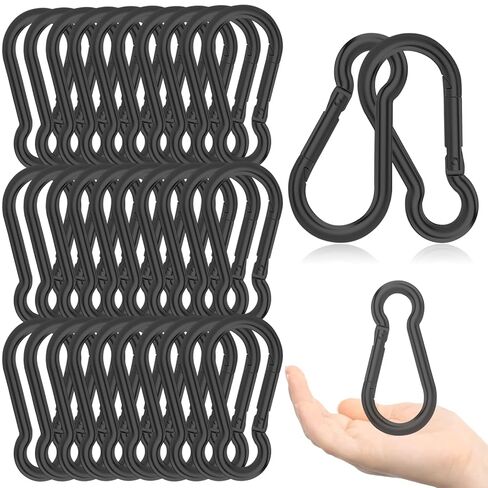 30PCS 4" Black Heavy Duty Spring Snap Hook, M10 3/8" Galvanized Steel Snap Hook Carabiner Quick Link Carabiner Clip, 500LBS Holding Capacity Quick Link Keychain for Swing Hammock Gym Outdoor in Kuwait