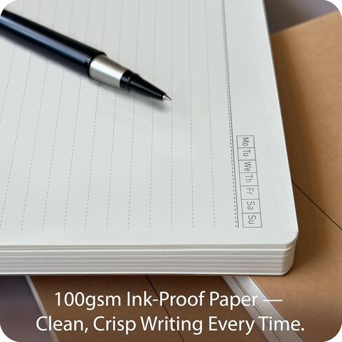 مجموعة دفاتر ملاحظات مبطنة مقاس A4 من le vent - 4 عبوات من المجلات الورقية المسطرة، 100 صفحة، 100 جرام في المتر المربع، مسطحة، صديقة للبيئة، غلاف فني مقاس 8.5 × 11 للمدرسة والمكتب والطلاب in Kuwait