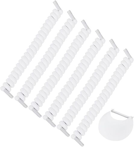 BENECREAT 6 Pairs Sun String Visor Cord, Curly Shoelaces Replacement Elastic Shoe Lace for Foam Sun Hat Sports Shoes in Saudi Arabia