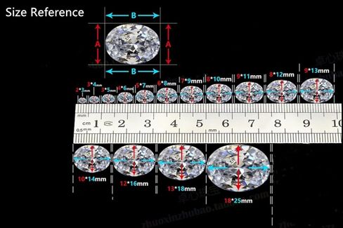 5A Oval Shape 2x3-13x18mm Loose Cubic Zirconia Bulk White Color CZ Stone For Jewelry Making in Saudi Arabia