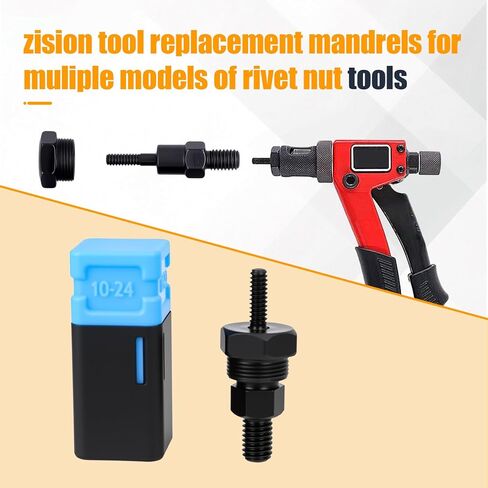 2PCS Replacement Mandrel for Rivet Nut Tool, SAE 10-24 Rivet Nut Gun Mandrel & Nose Piece, Universal Vehicle Tool Replacing Accessories in Saudi Arabia