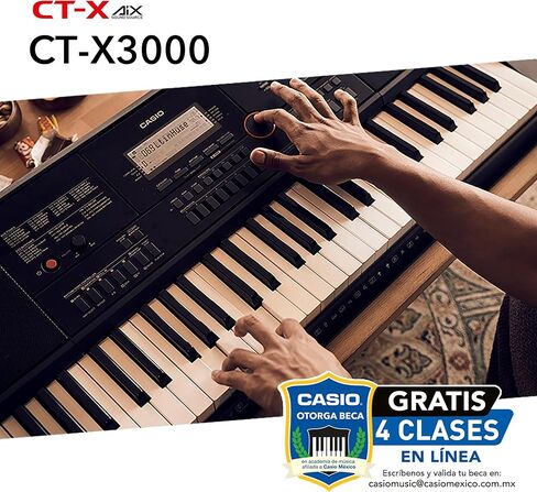 لوحة مفاتيح محمولة من كاسيو - 61 مفتاحًا (CT-X3000)، أسود in Saudi Arabia
