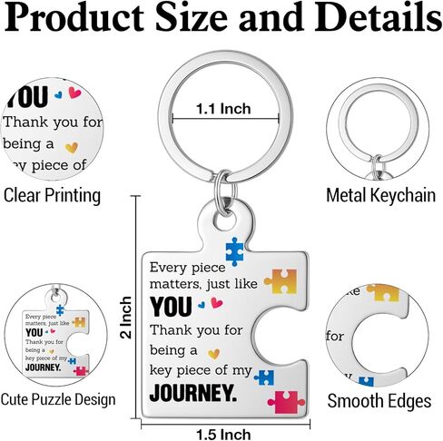 شكرًا لك هدايا تقدير لزملاء العمل والموظفين والمعلمين والمدربين والمراهقين المتطوعين، هدايا الصداقة لأفضل الأصدقاء، كل قطعة مهمة من قطعة اللغز سلاسل المفاتيح المعدنية in Kuwait