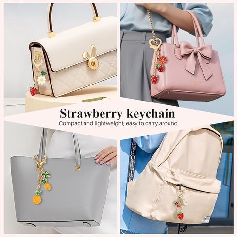 5 قطعة لطيف الفراولة حقيبة سلسلة مفاتيح Charms محفظة سلسلة Kawaii القلب ديزي سلاسل المفاتيح ظهره مفتاح سلسلة للنساء الفتيات in Kuwait