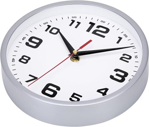 Wall Clock Silent Non-Ticking 8 Inch Modern Clocks Battery Operated Small Analog Silver Clock for Kitchen Bedroom Office Living Room Decor in Saudi Arabia
