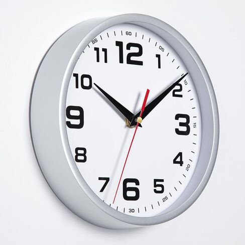 Wall Clock Silent Non-Ticking 8 Inch Modern Clocks Battery Operated Small Analog Silver Clock for Kitchen Bedroom Office Living Room Decor in Saudi Arabia