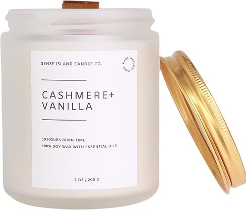 SENSE ISLAND Cashmere Vanilla Scented Candle for Home Scented 50+ Hrs Highly Scented Creamy Vanilla Velvet Cashmere | 100% Natural Soy Candle Gifts for Women Vanilla Candles for Cozy Holiday in Saudi Arabia