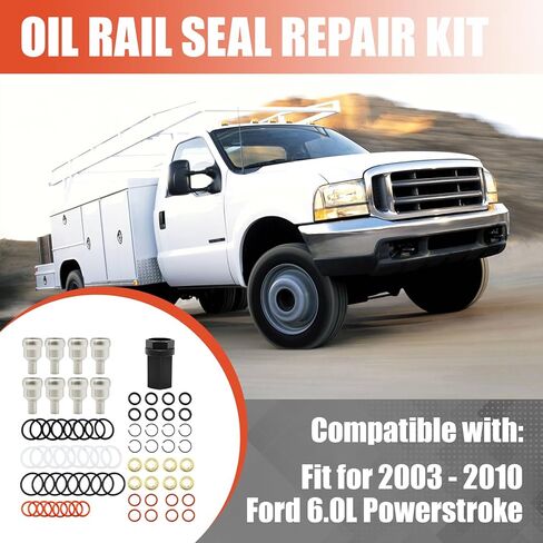 Oil Rail Seal Repair Kit with Sealing Rings Sealing Gaskets Guide Sleeves Steel Circlips Etc Compatible with 2003-2010 Ford 6.0L Powerstroke in Saudi Arabia