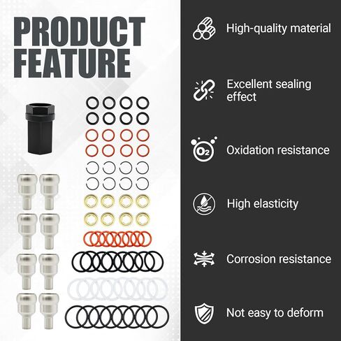 Oil Rail Seal Repair Kit with Sealing Rings Sealing Gaskets Guide Sleeves Steel Circlips Etc Compatible with 2003-2010 Ford 6.0L Powerstroke in Saudi Arabia