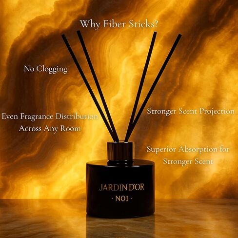 Premium Reed Diffuser Set for Home, Bath & Office Decor - 6.7oz (200ml) - Child & Pet Friendly Sea Salt Scented Oil - Reusable, Refillable Glass Bottle Fiber Sticks in Saudi Arabia