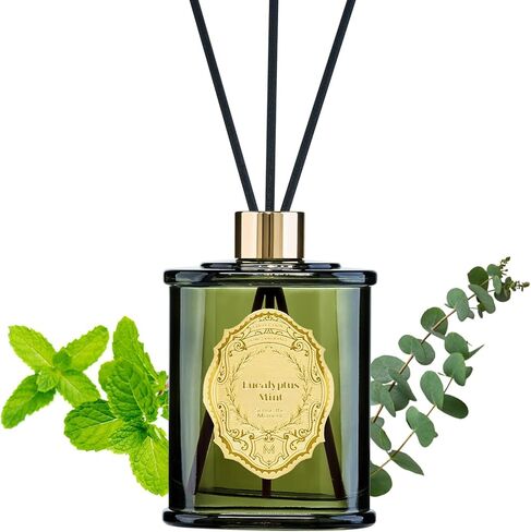 M&SENSE 8.4 oz Large Reed Diffuser for Home | Santal(Sandalwood) Scent Oil Diffuser with Sticks | Bedroom Bathroom Living Room Decor in Saudi Arabia