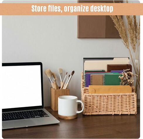 الروطان منظم البريد لمكتب حامل البريد كونترتوب مع 3 فتحات الروطان رسالة فارز ملف حامل المغلف كتاب حامل منظم مكتب مكتب المزرعة وملحقات التخزين in Kuwait