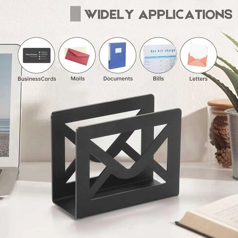 حامل رسائل سطح المكتب، حامل بريد معدني لسطح المكتب مع تصميم مظروف مقصوص، فارز منظم الرسائل للمكتب، مغلف المكتب ورف تخزين المستندات in Kuwait